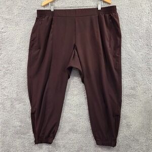 Old Navy Joggers Women's XXL Burgundy Quick Dry Stretch Tech Zipper Legs Pockets